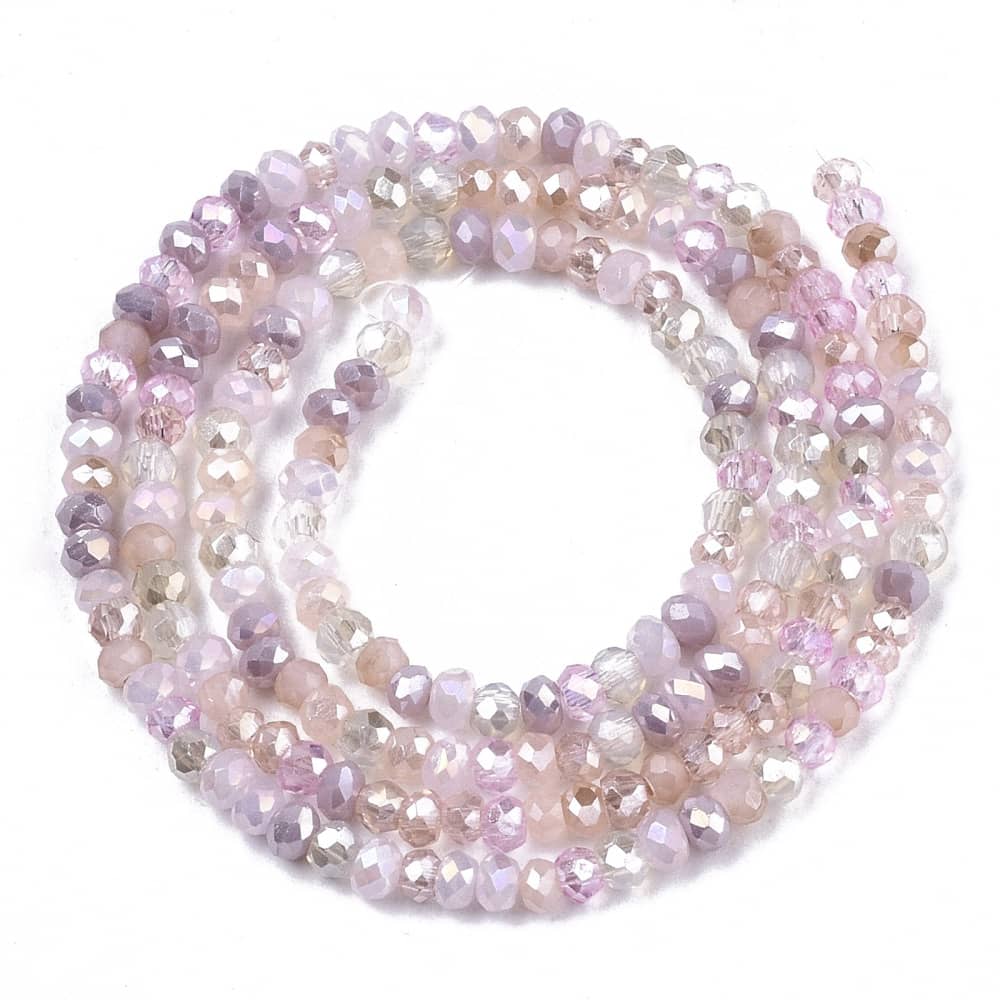 2mm Pink Mix AB Mini Rondelles