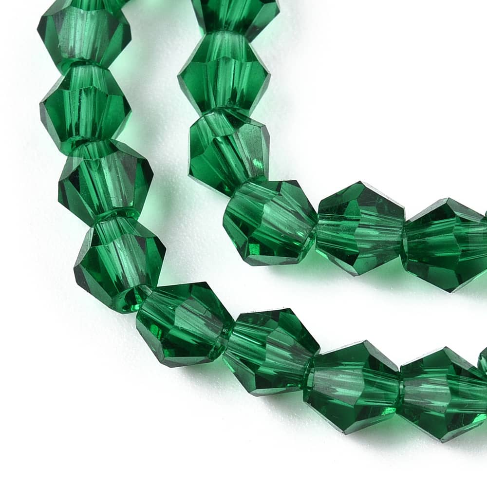 6mm Green Bicone Beads