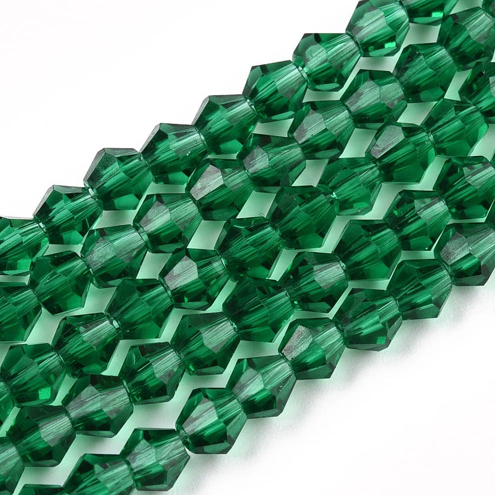 6mm Green Bicone Beads