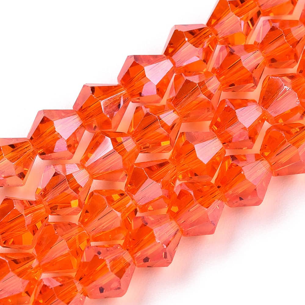 6mm Coral Bicone Beads