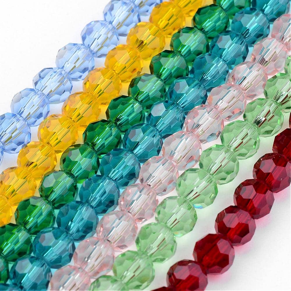 8mm Transparent Facetted Round Beads