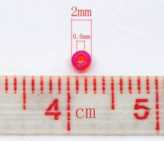 Red Glass Seed Beads image 1