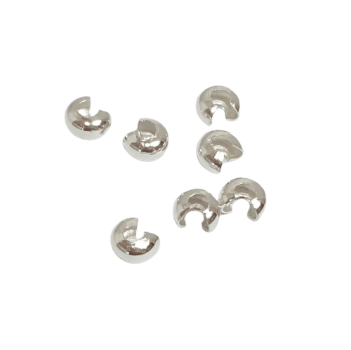 3mm silver tone crimp covers image 0
