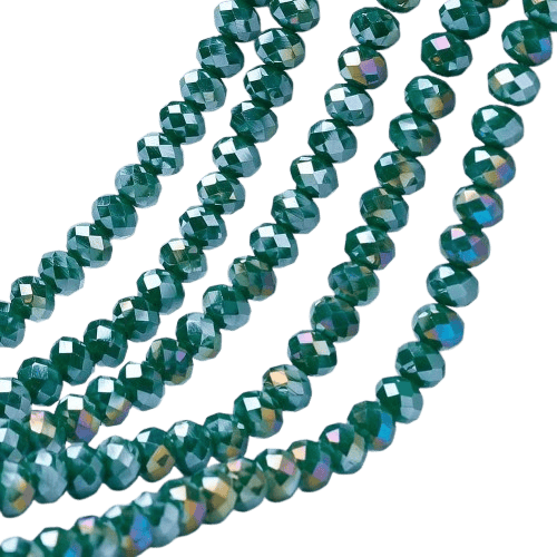 2mm Dark Green Mini Rondelles