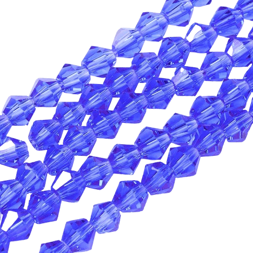 6mm Blue Bicone Beads
