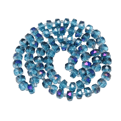 Flat Royal Blue Glass Beads
