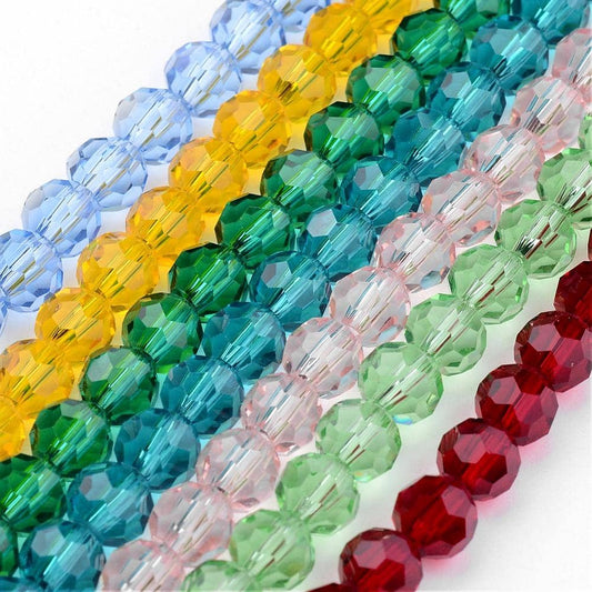 8mm Transparent Facetted Round Beads