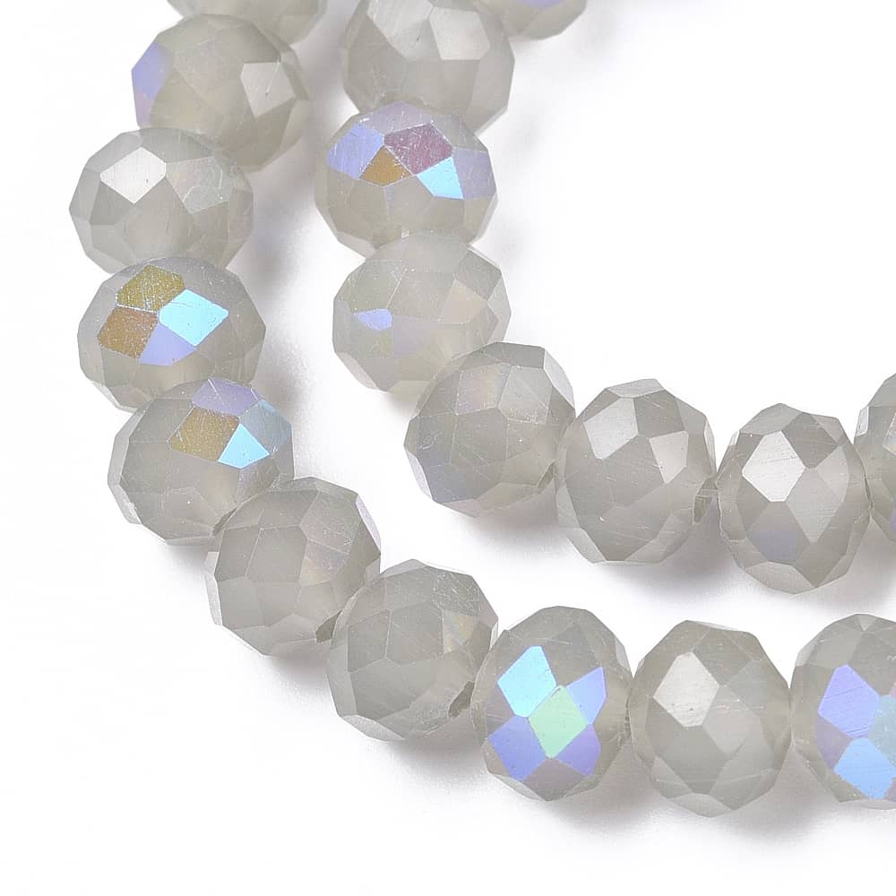 6mm Grey Opaque Rondelle Beads