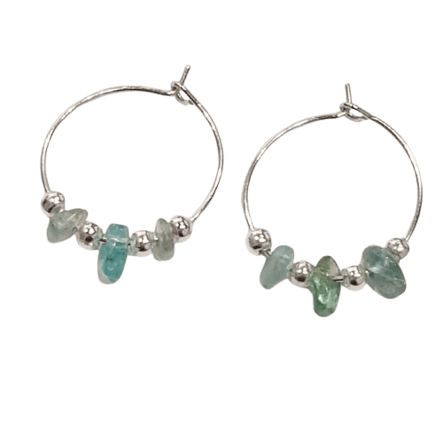 Gemstone Hoop Earrings