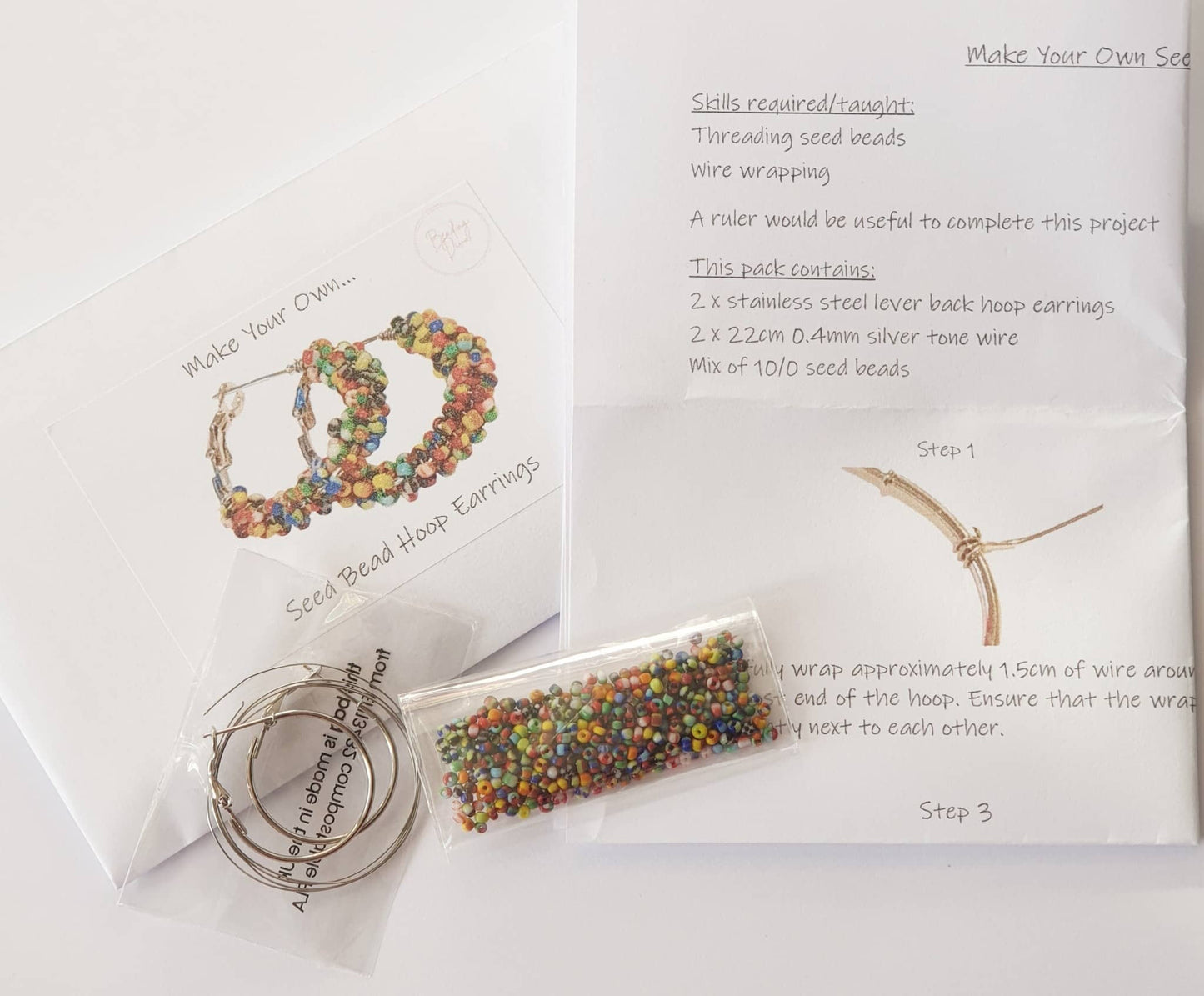 Make Your Own Seed Bead Hoop Earrings - Gold