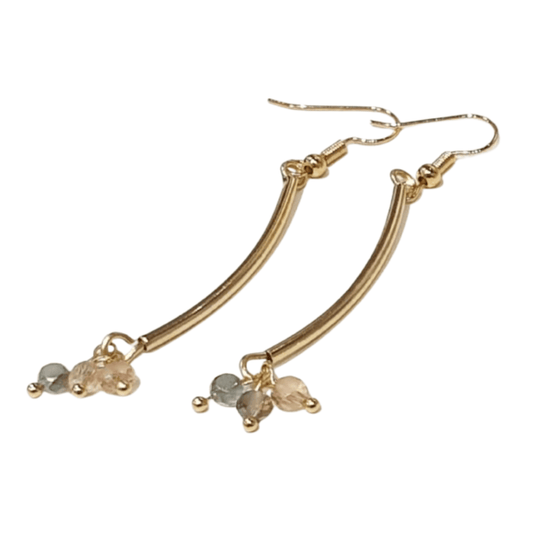 Tube Earrings with Drop Detail