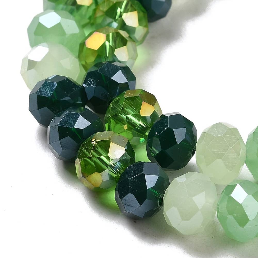 Mixed Green Rondelle Strands