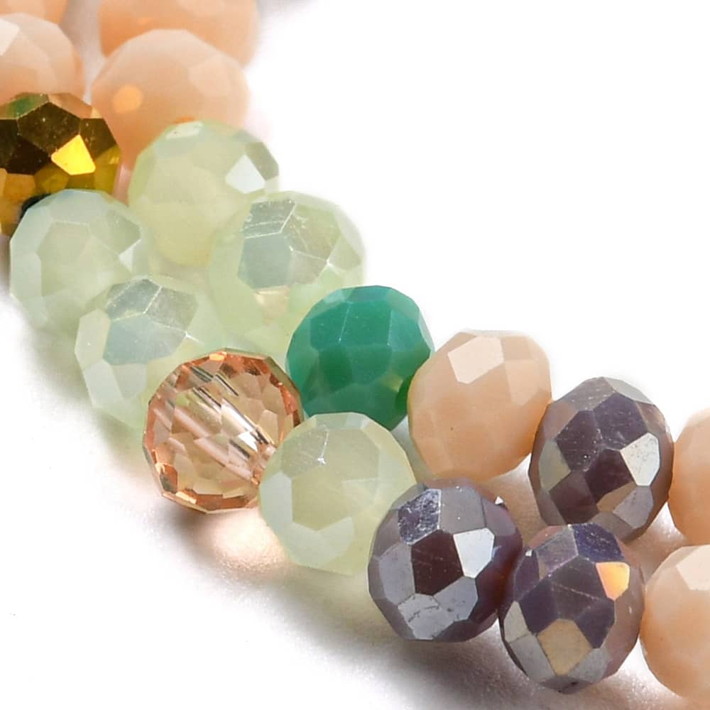 Mixed Green and Gold Rondelle Strands